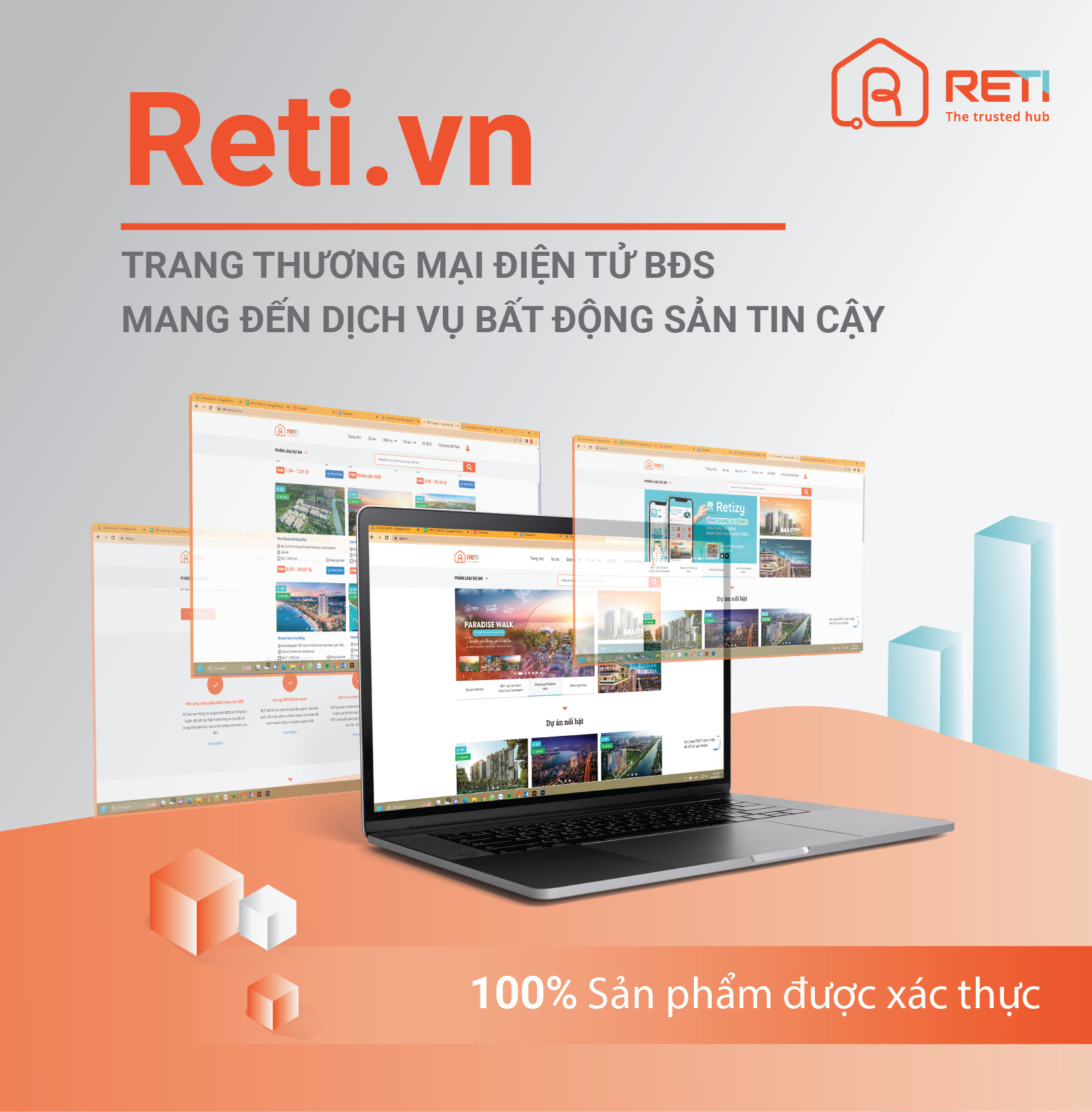 Reti.vn – Trang thương mại điện tử mang đến dịch vụ BĐS tin cậy, 100% sản phẩm được xác thực 2
