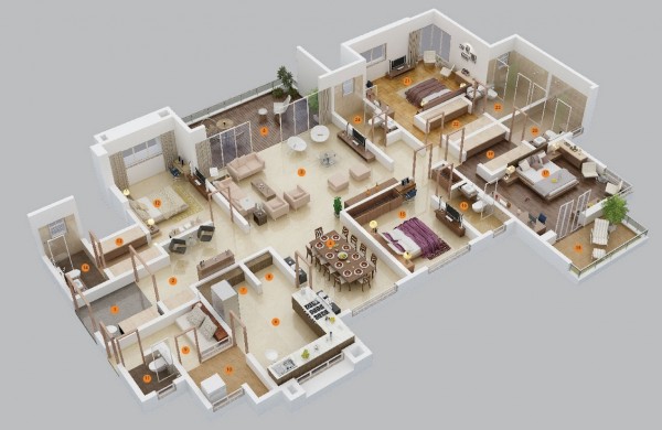 Top 25+ mẫu thiết kế nội thất chung cư 4 phòng ngủ đẹp 21