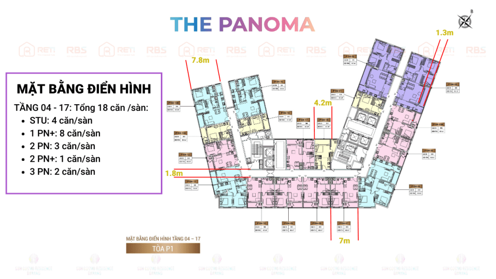 Mặt bằng tòa The Panoma 1 - Sun Cosmo Residence Da Nang 3